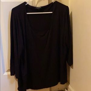 Dark brown medium sleeve tee plus size